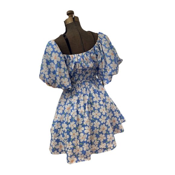 &Merci Dress Memorable Poise Blue Floral Mini Dress Large Merci - Picture 3 of 10